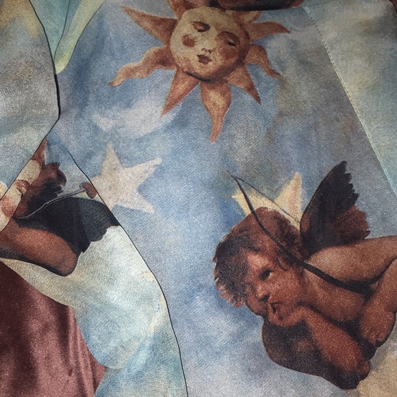 Celestial Cherub Silk Scarf 👼 - Picture 2 of 5